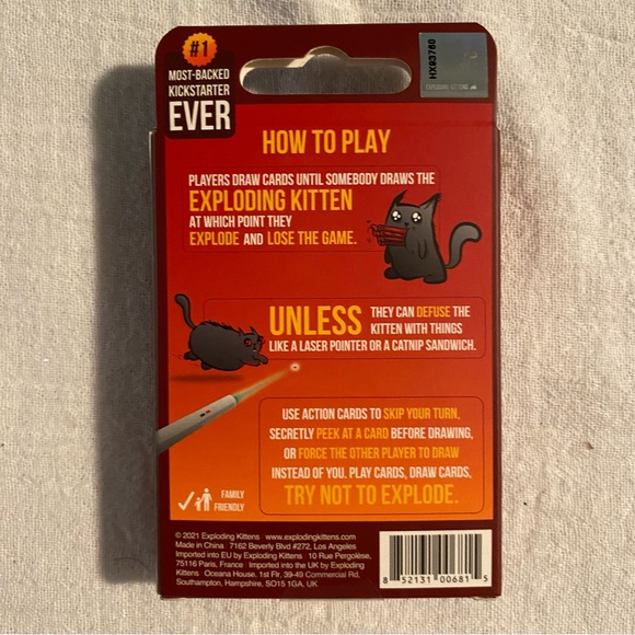 -Exploding Kittens 2 Player Edition Game - Picture 2 of 2